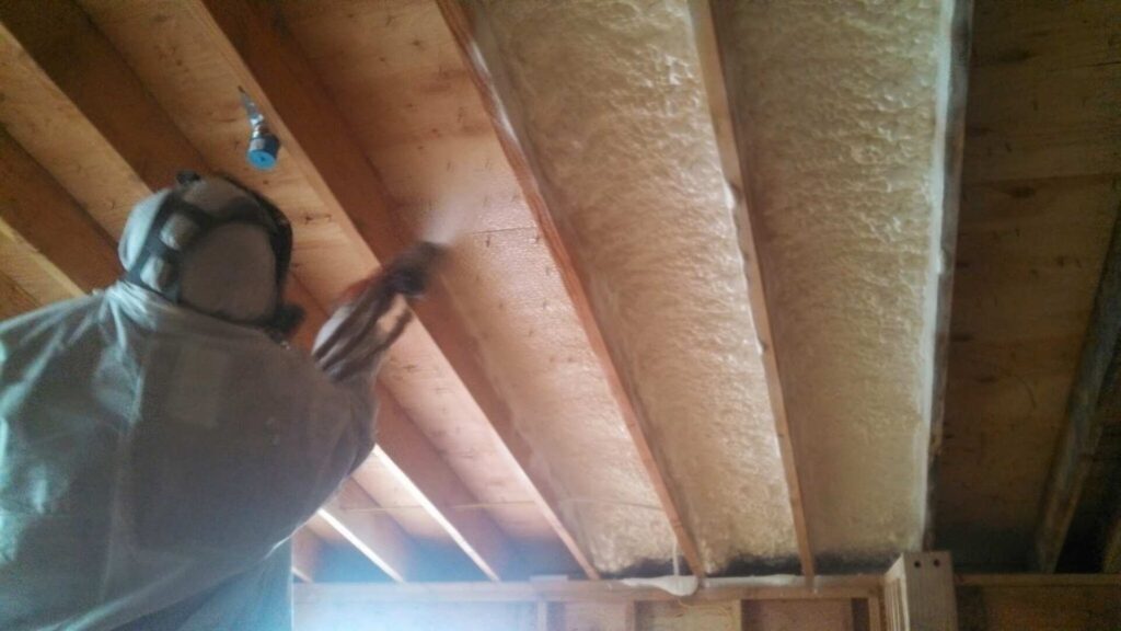 Spray foam insulation for basements