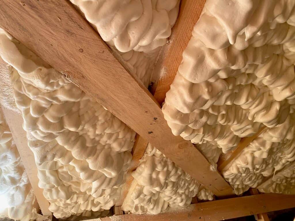 Inadequate spray foam insulation thickness