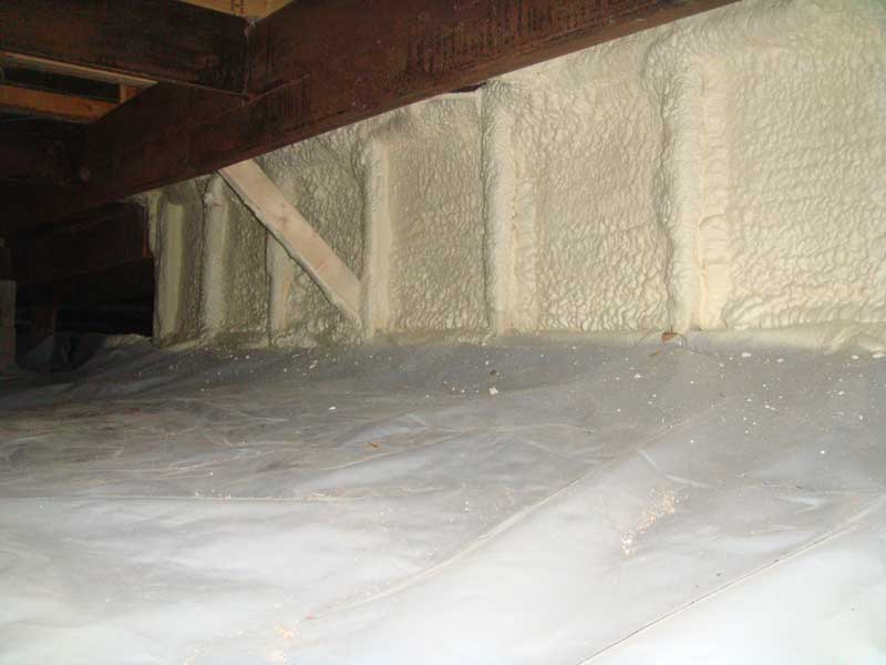 crawl space closed cell spray foam insulation