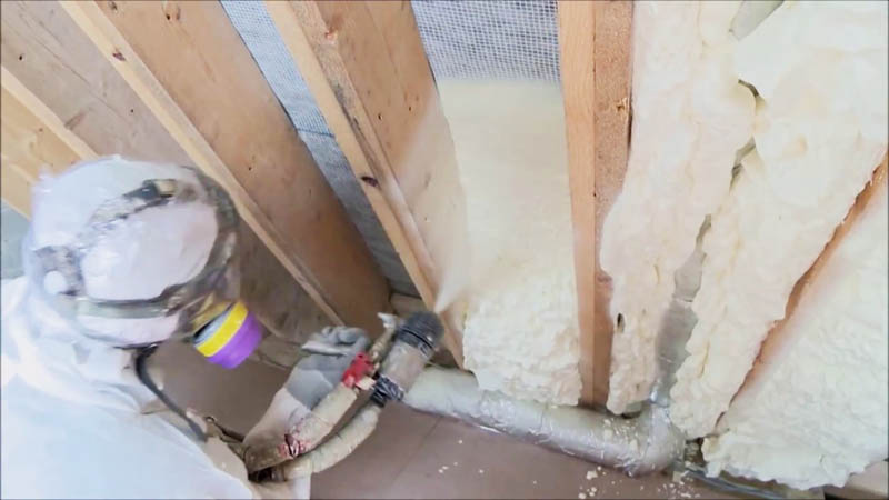 spray foam around water pipes